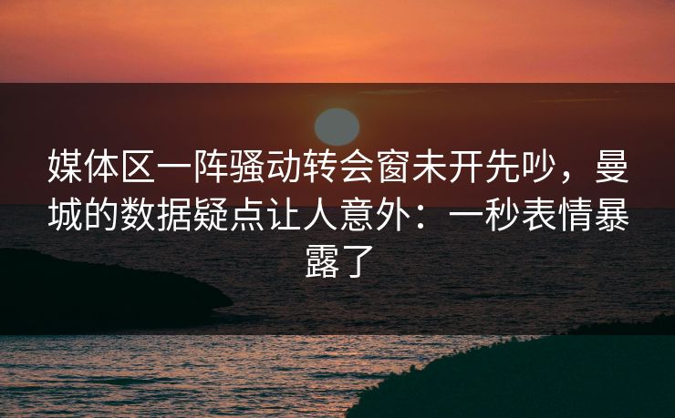 媒体区一阵骚动转会窗未开先吵，曼城的数据疑点让人意外：一秒表情暴露了