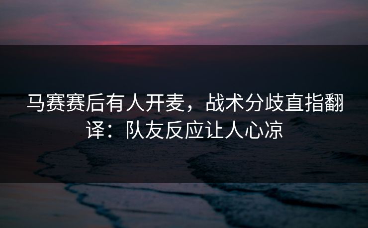 马赛赛后有人开麦，战术分歧直指翻译：队友反应让人心凉
